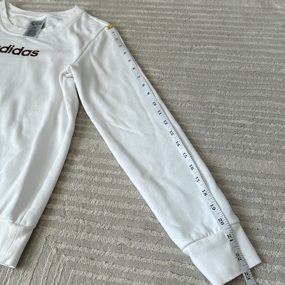 Adidas White Pull Over Crew Neck Sweater - Picture 9 of 10